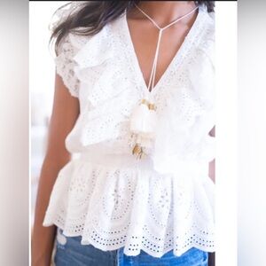 Bell by Alicia Bell Rainey Blouse white size Sm NWT